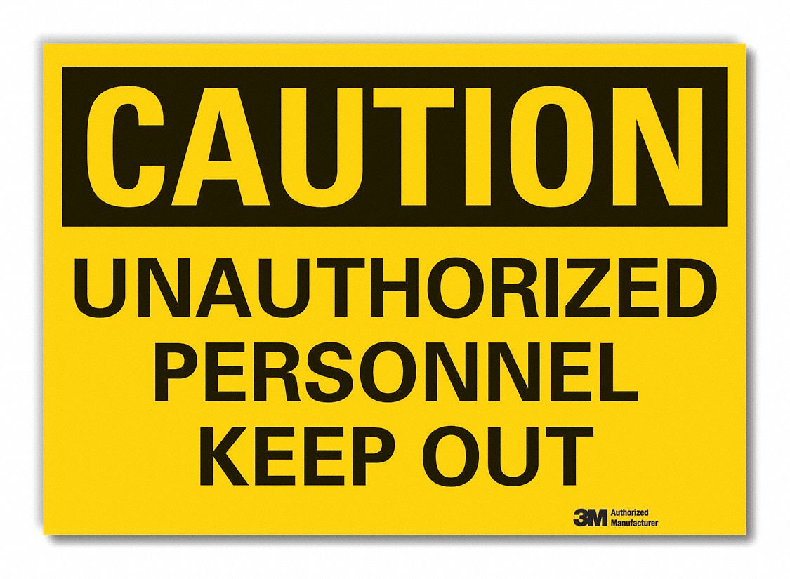  Authorized Personnel Caution Reflective Label: Reflective Sheeting, Adhesive Sign Mounting, Caution