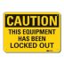 Caution: This Equipment Has Been Locked Out Signs