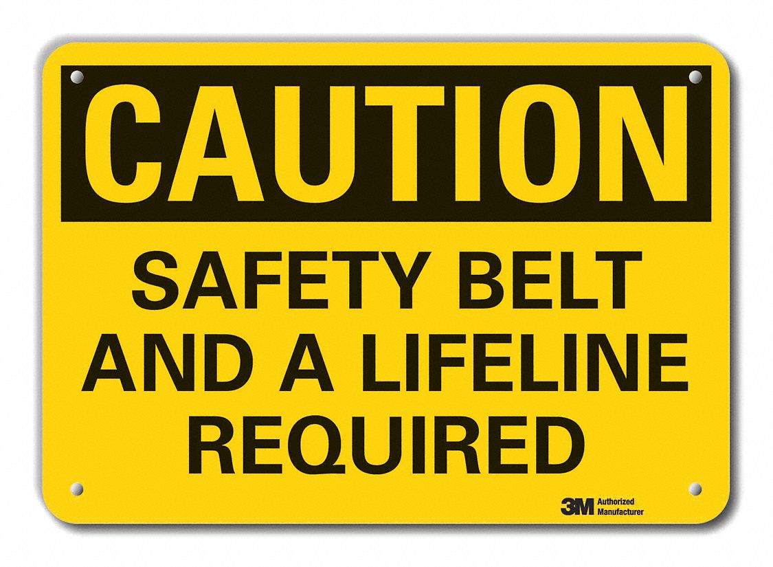 Reflective  Fall  Caution Sign: Aluminum, Mounting Holes Sign Mounting, Engineer Grade, Caution