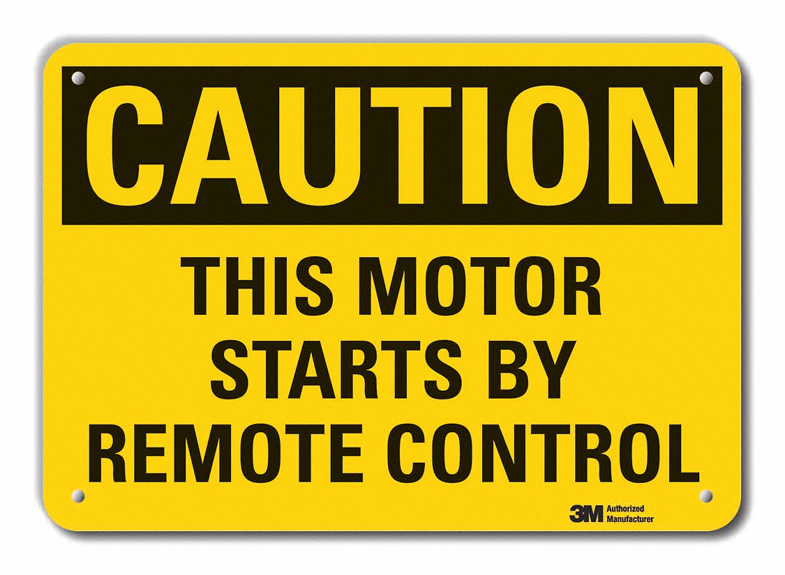 Caution Sign, 10 in x 14 in, Plastic