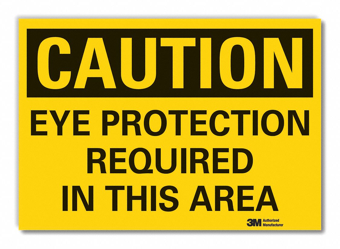  Eye  Caution Reflective Label: Reflective Sheeting, Adhesive Sign Mounting, Engineer Grade, Caution