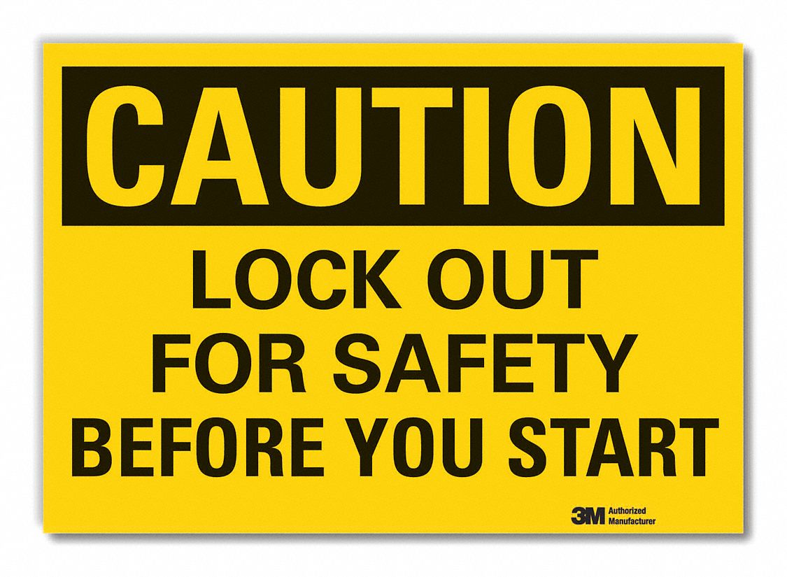  Lockout Tagout Caution Reflective Label: Reflective Sheeting, Adhesive Sign Mounting, Caution