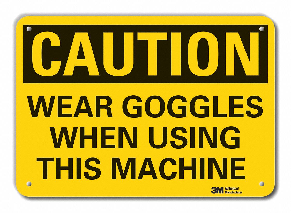 Caution Sign, 7 in x 10 in, Plastic