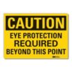 Caution: Eye Protection Required Beyond This Point Signs