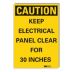 Caution: Keep Electrical Panel Clear For 30 Inches Signs