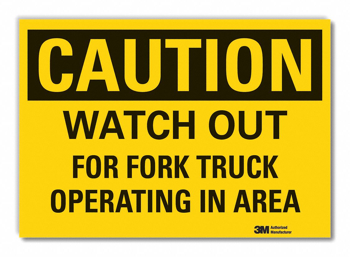  Lift Truck Traffic Caution Reflective Label: Reflective Sheeting, Adhesive Sign Mounting