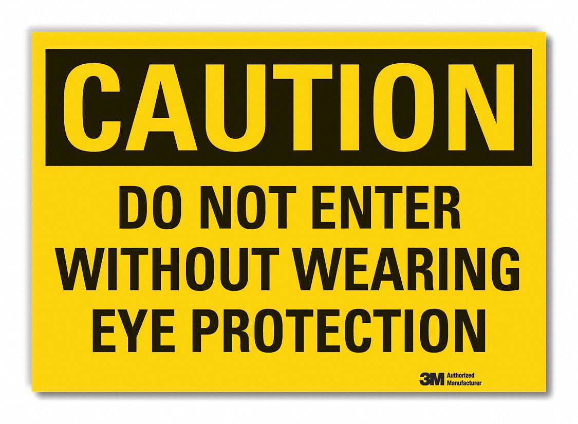  Eye  Caution Reflective Label: Reflective Sheeting, Adhesive Sign Mounting, Engineer Grade, Caution