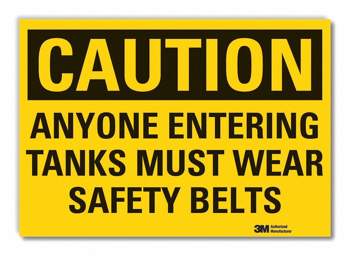 LYLE Safety Belts Caution Rflct Label, 7x10in 49DZ12LCU30394RD