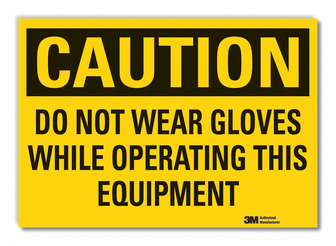  Hand  Caution Reflective Label: Reflective Sheeting, Adhesive Sign Mounting, Engineer Grade