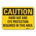 Caution: Hard Hat And Eye Protection Required In This Area Signs