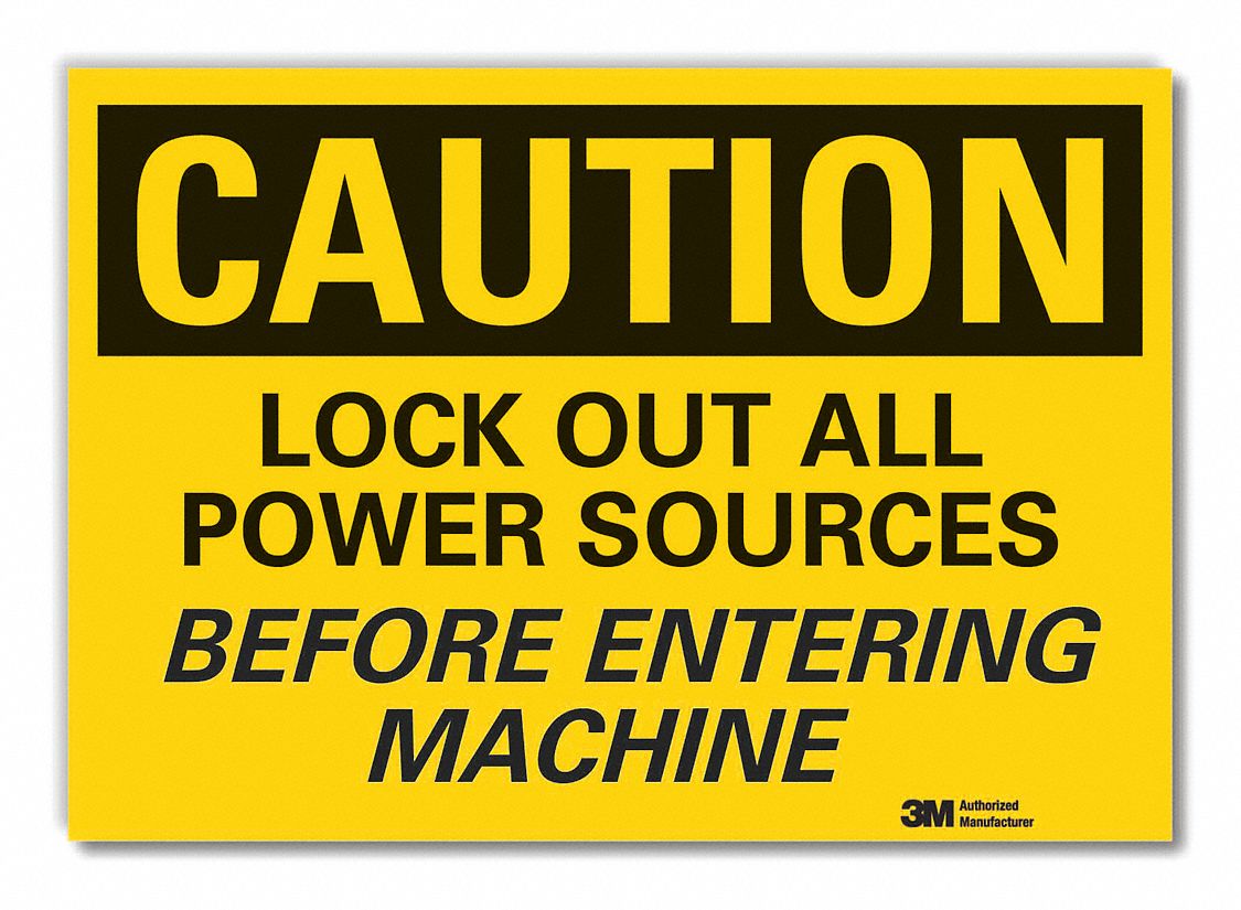  Lockout Tagout Caution Reflective Label: Reflective Sheeting, Adhesive Sign Mounting, Caution