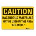 Caution: Hazardous Materials May Be Used In This Area See MSDS Signs