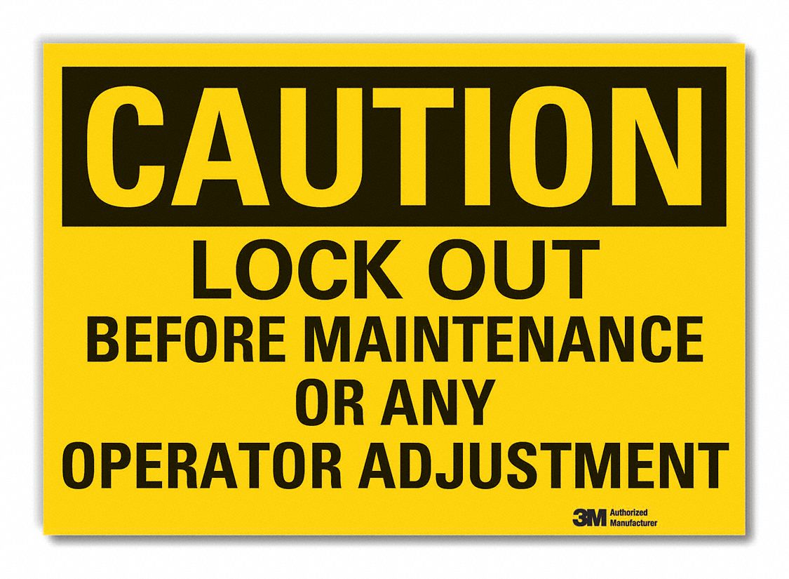  Lockout Tagout Caution Reflective Label: Reflective Sheeting, Adhesive Sign Mounting, Caution