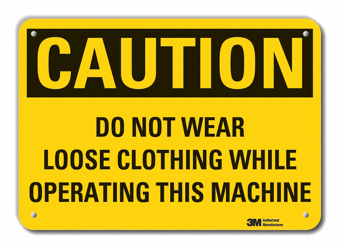 Caution Sign, 7 in x 10 in, Plastic