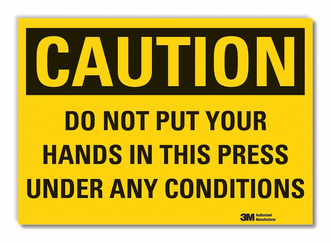  Pinch Point Caution Reflective Label: Reflective Sheeting, Adhesive Sign Mounting, Engineer Grade