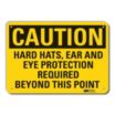 Caution: Hard Hats, Ear And Eye Protection Required Beyond This Point Signs