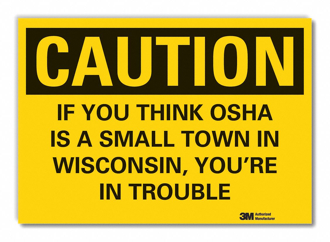 Humor Caution Rflctv Label, 3 1/2x5in