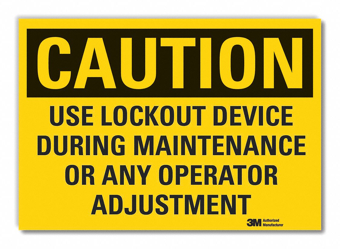  Lockout Tagout Caution Reflective Label: Reflective Sheeting, Adhesive Sign Mounting