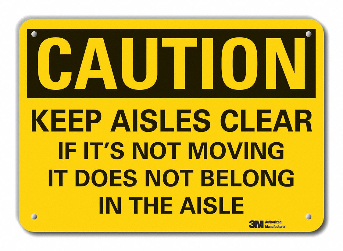 Reflective Keep Clear Caution Sign: Aluminum, Mounting Holes Sign Mounting, Engineer Grade