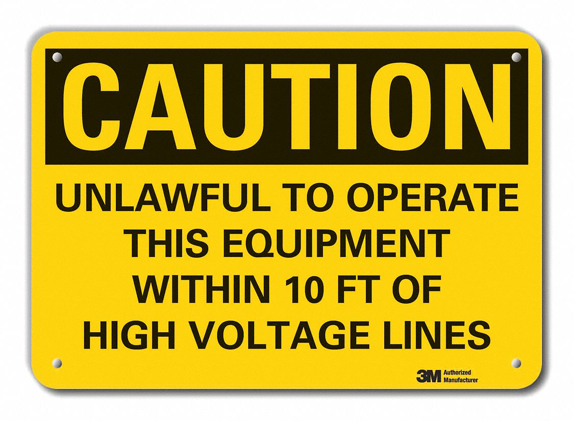 Reflective  High Voltage Caution Sign: Aluminum, Mounting Holes Sign Mounting, Engineer Grade