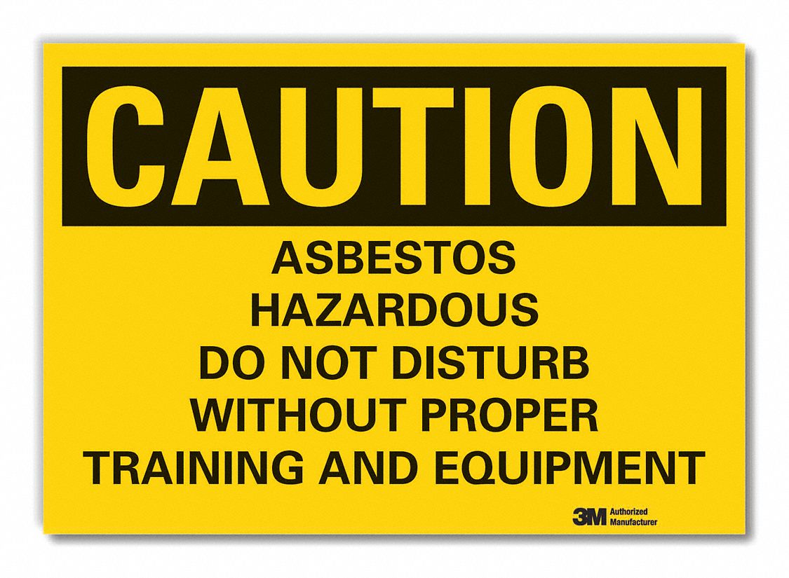  Asbestos  Caution Reflective Label: Reflective Sheeting, Adhesive Sign Mounting, Engineer Grade