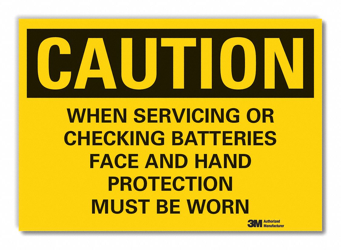  Battery Hazard Caution Reflective Label: Reflective Sheeting, Adhesive Sign Mounting