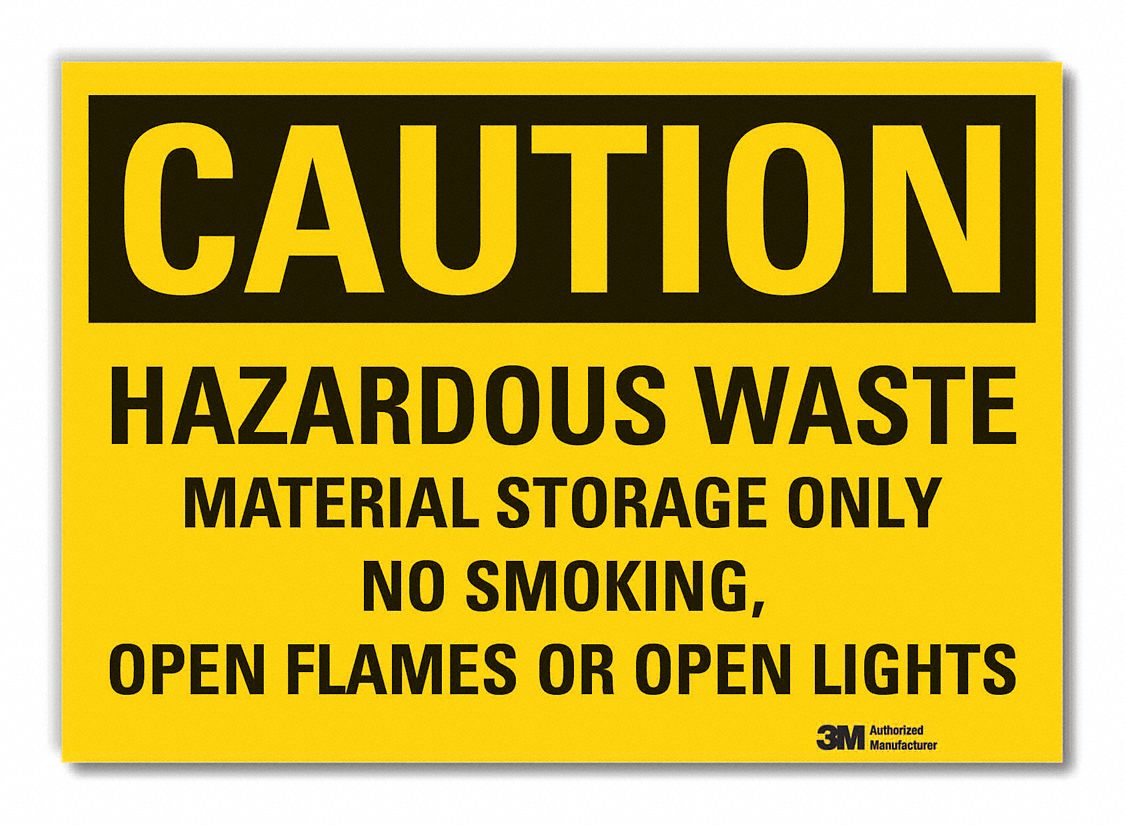  Hazardous Waste Caution Reflective Label: Reflective Sheeting, Adhesive Sign Mounting, Caution