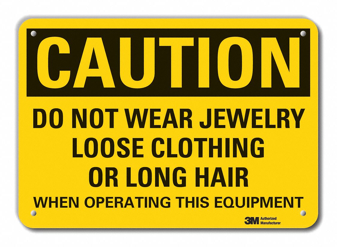 Reflective  Machine & Operation Caution Sign: Aluminum, Mounting Holes Sign Mounting, Engineer Grade