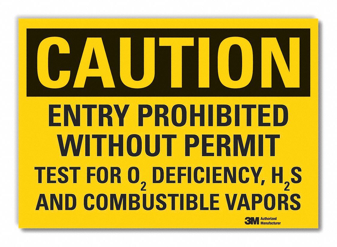 Caution Sign, 7in x 10in, Non-PVC Polymer