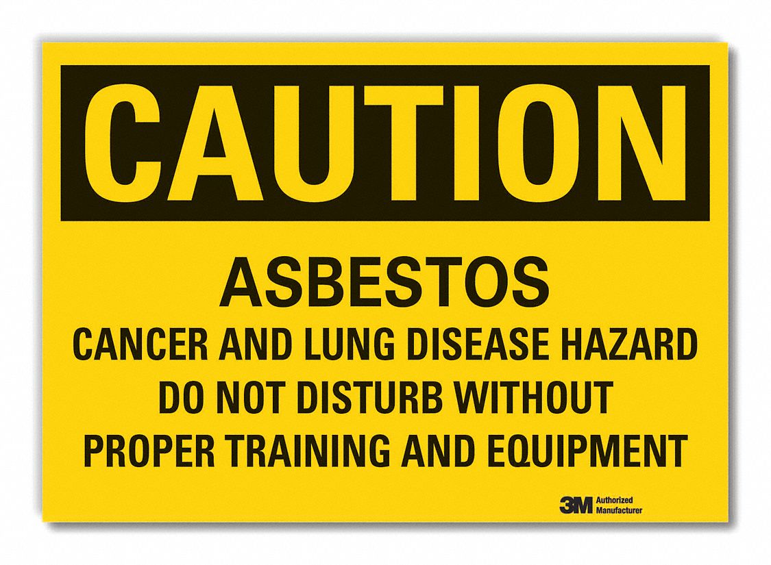  Asbestos  Caution Reflective Label: Reflective Sheeting, Adhesive Sign Mounting, Engineer Grade