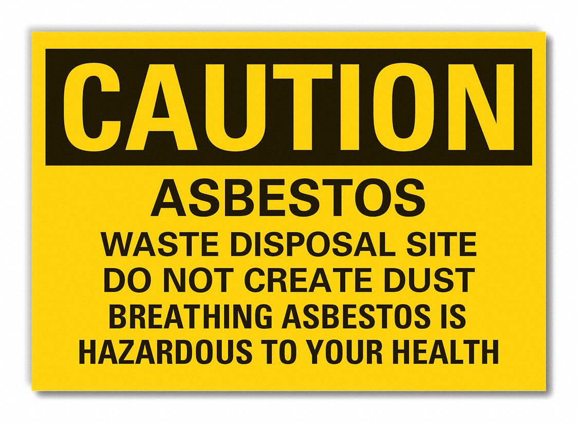  Asbestos  Caution Reflective Label: Reflective Sheeting, Adhesive Sign Mounting, Engineer Grade