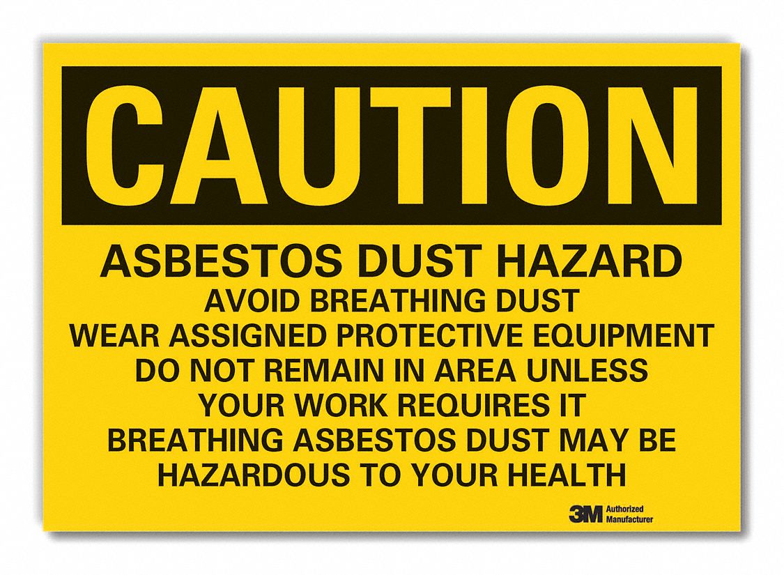 Asbestos Rflct Label, 7 in x 10 in