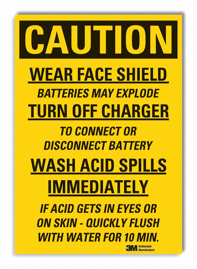 Caution Sign, 14inx10in, Non-PVC Polymer