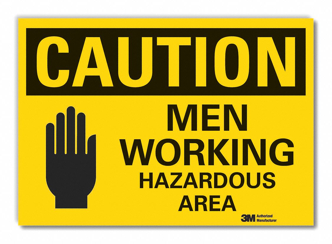  Men Working Caution Reflective Label: Reflective Sheeting, Adhesive Sign Mounting, Engineer Grade