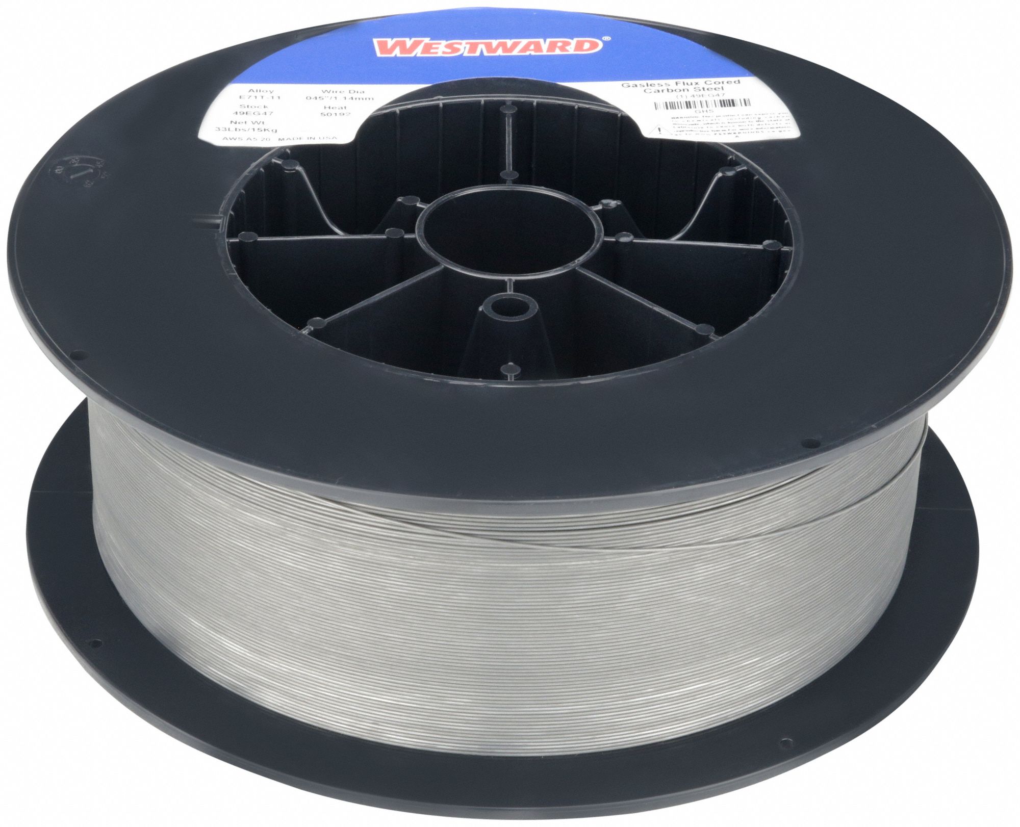 Flux-Cored Welding Wire: Carbon Steel, E71T-11, 0.045 in, 33 lb