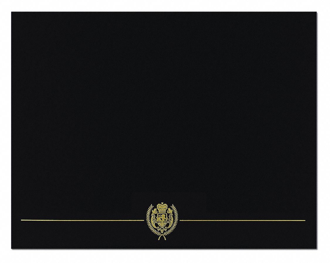 Certificate Cover: Card Stock, Black/Gold, 5 PK