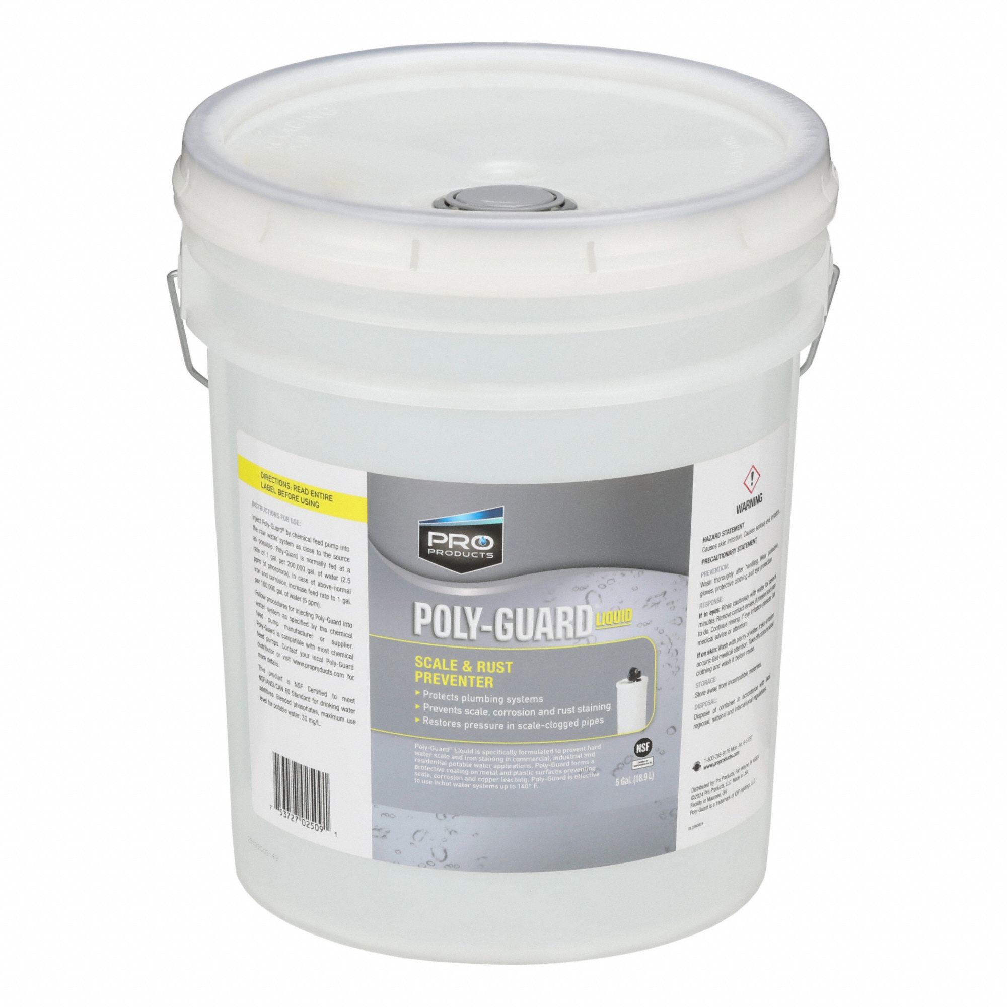 Scale Inhibitor: Liquid, Bottle, 5 gal, Prevents Hard Water Stains