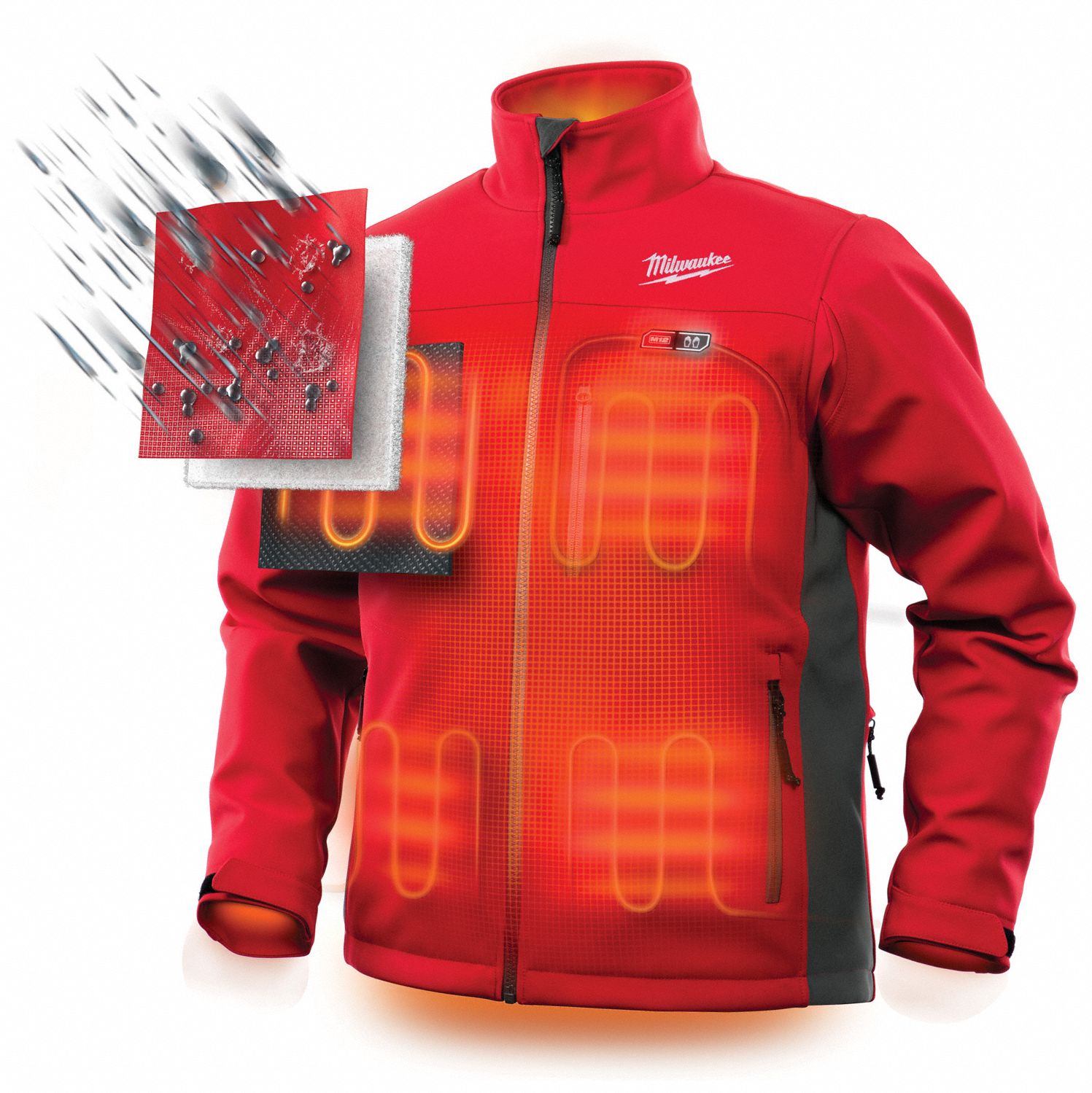 MILWAUKEE Men's Red Heated Jacket Kit, Size XL, Battery Included Yes