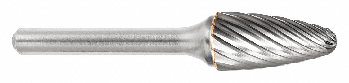 Carbide Bur: Ball-Nosed Tree, SF-1, Inox Cut, 1/4" x 5/8" Head, 1/4" Shank