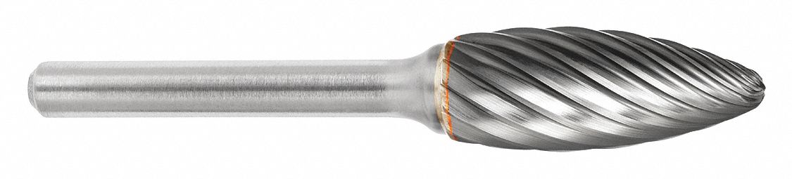 Carbide Bur: Flame, SH-2, Inox Cut, 5/16" x 3/4" Head, 1/4" Shank