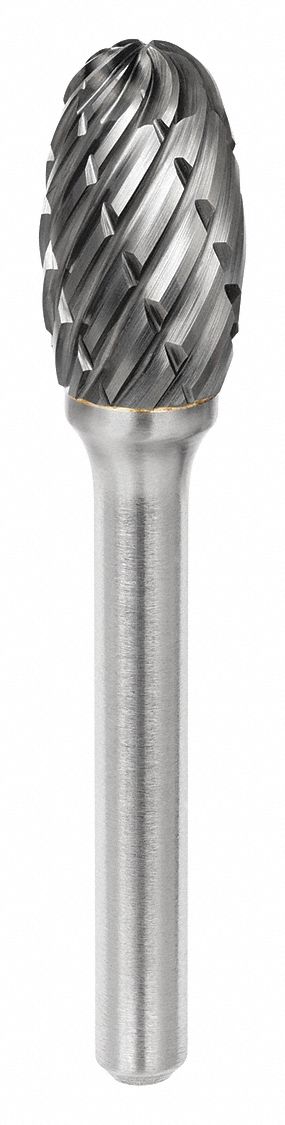 Carbide Bur: Oval, SE-5, Steel Cut, 1/2" x 7/8" Head, 1/4" Shank