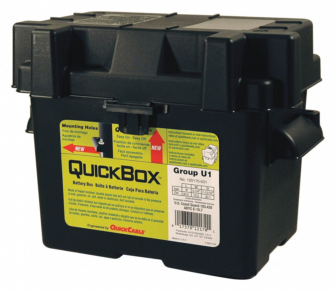 Battery Box, Black, 10-63/64" Lx7-39/64" W