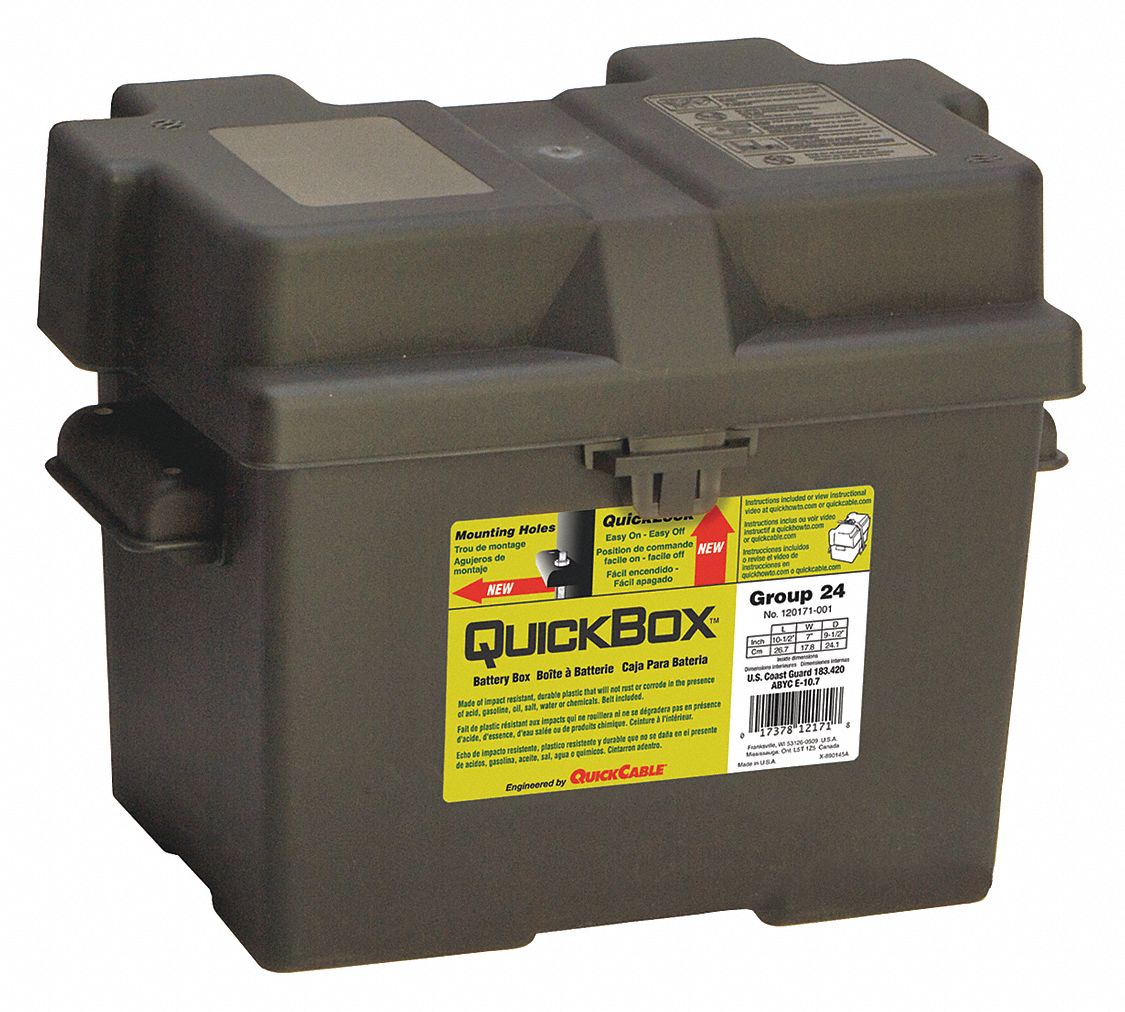 BATTERY BOX,BLACK,13-1/2" L X 9-1/4" W