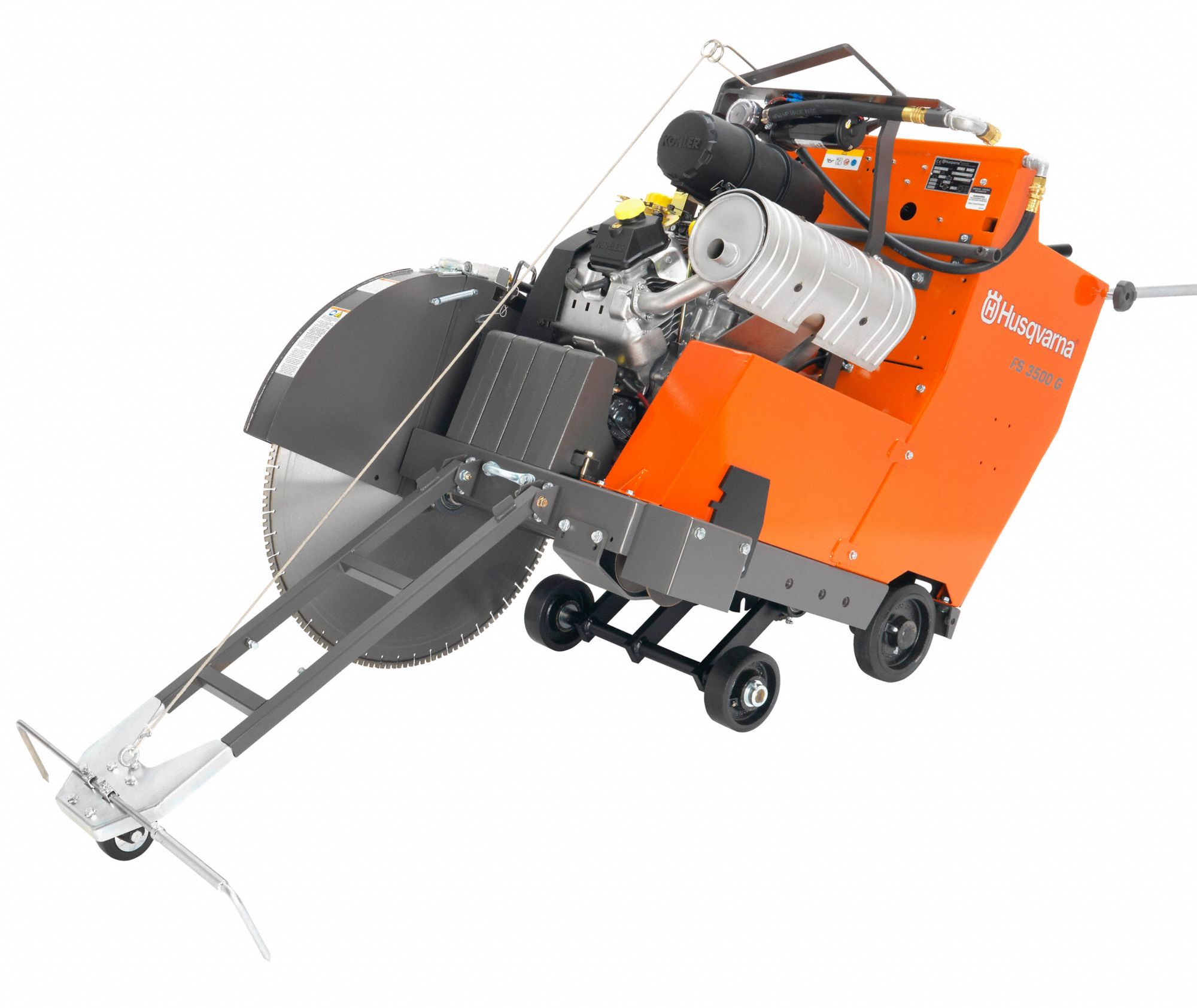 HUSQVARNA Asphalt, Concrete, Wet, WalkBehind Concrete Saw, 30 in Blade