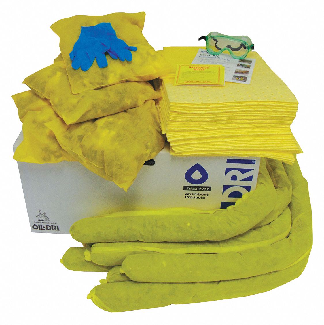 OILDRI, 30 gal Volume Absorbed Per Kit, (2) Pr Protective Gloves/Pr