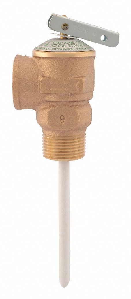 TEMPERATURE AND PRESSURE RELIEF VALVE: SECTION IV ASME SECTION, MNPT X FNPT, CAST BRONZE