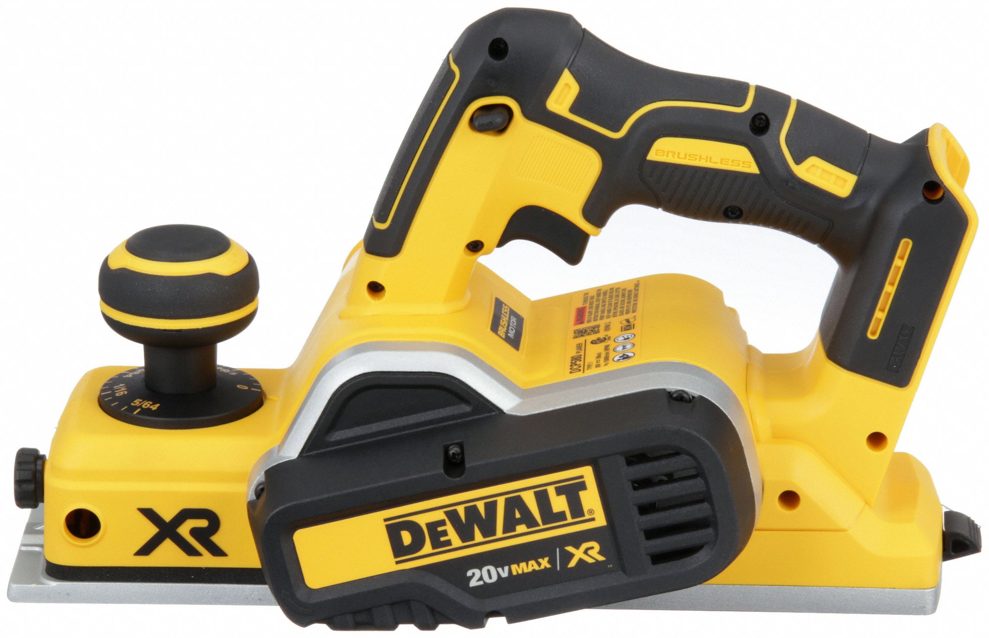 DEWALT Cordless Planer 20V MAX*, Bare Tool, 3 1/4 in Blade Wd, 1/16 in