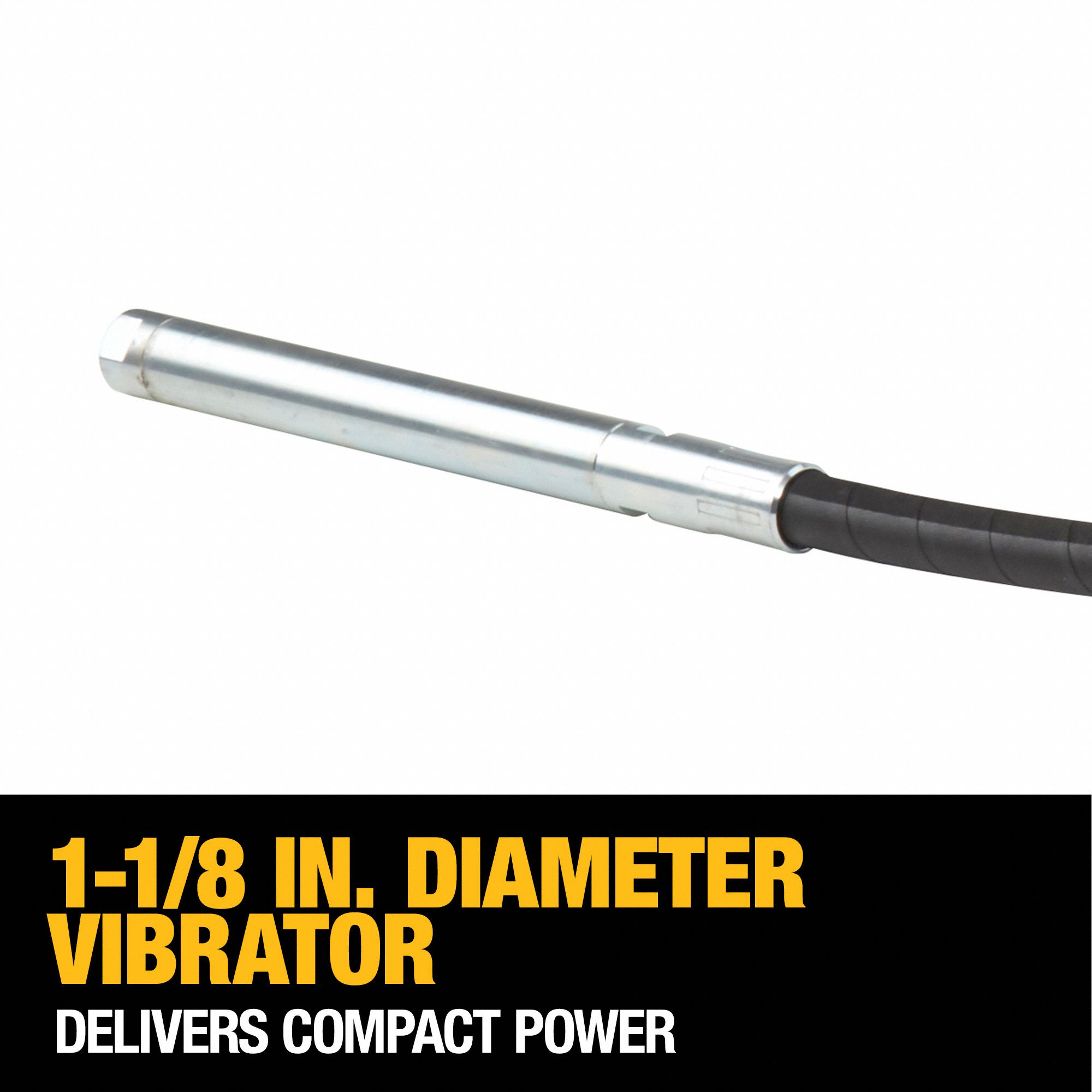DEWALT Cordless Concrete Vibrator Kit Handheld, 20V DC, 4 ft Lg, 1 1/8