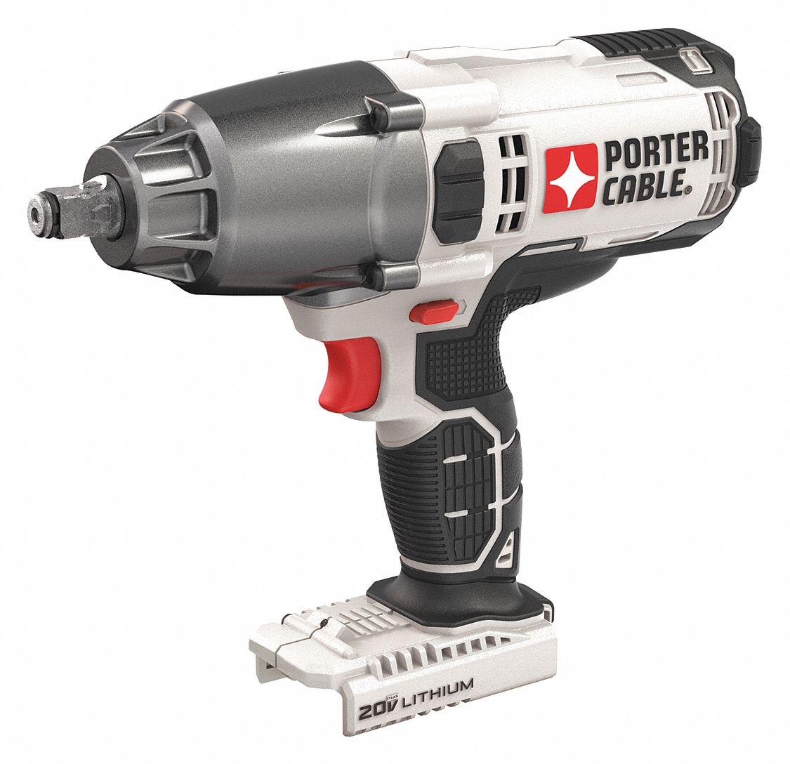 Impact Wrench: 1/2 in Drive Size, 330 ft-lb Fastening Torque, Brushed, 20 V DC Volt