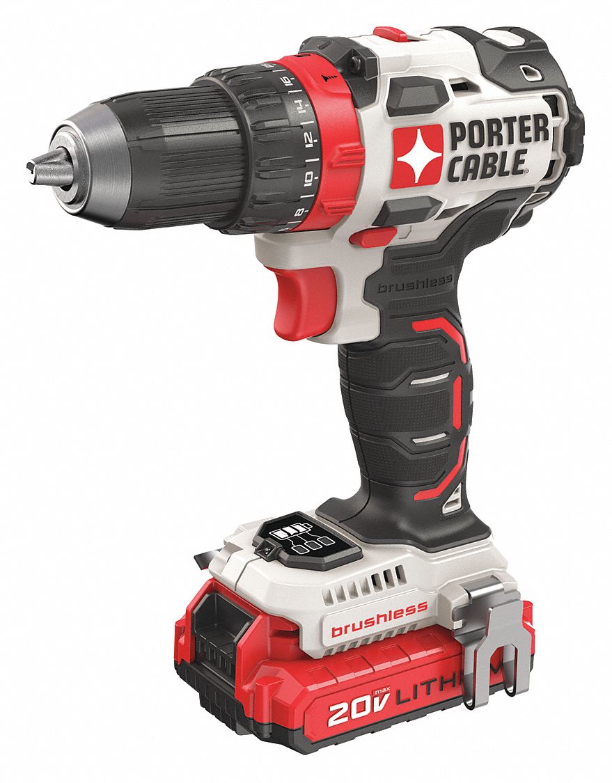 Drill: 20V MAX*, Compact Premium, 1/2 in Chuck, 1, 800 RPM Max., Brushless, (2) 1.5 Ah